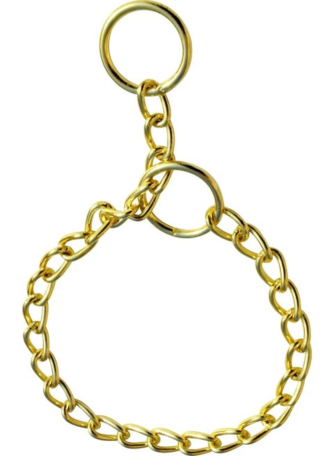 Long Golden Choke Chain for Pets, 5mm Collar